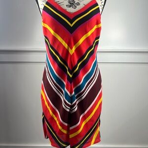 Vibrant Striped Slip Dress- Lined and Vibrant!